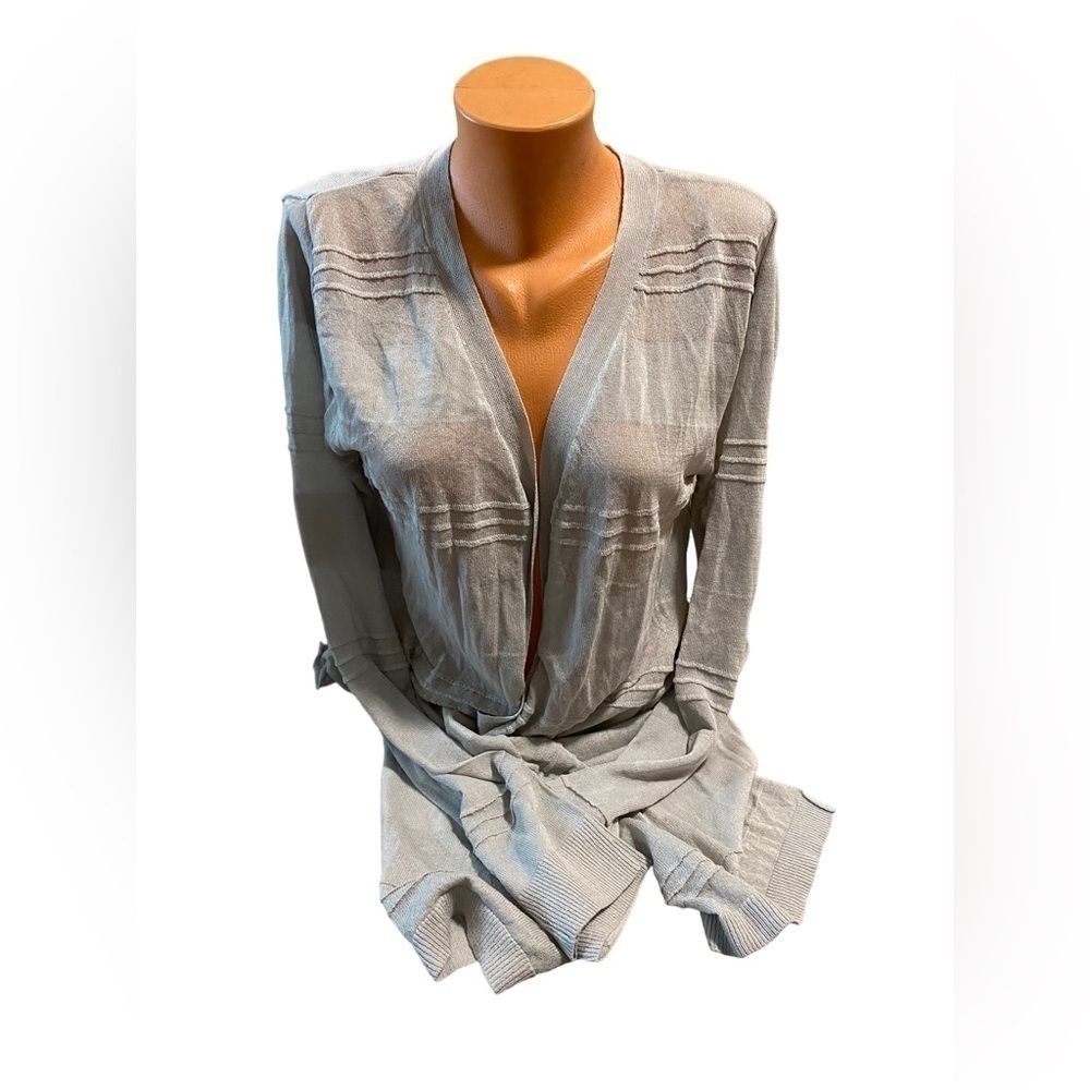 NEW Philomena Petti XL Long Sleeve Light Grey Open Front Cardigan Sweater NWT